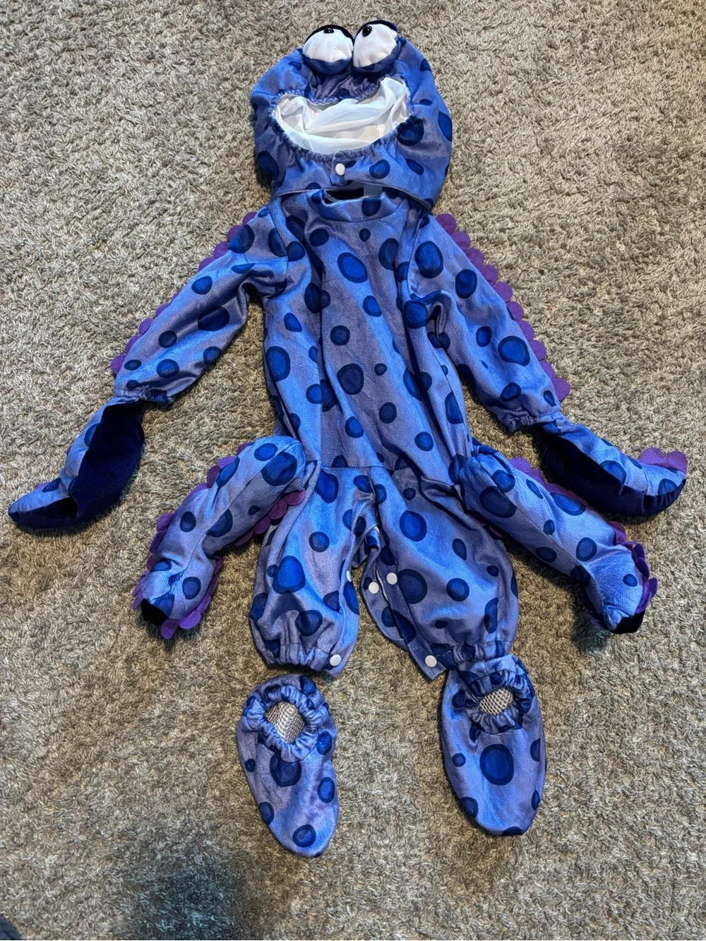 Octopus Kids Costume with Polka Dot Hood